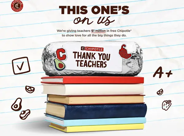 Chipotle Teacher Sweepstakes 2025 – Win 100,000 Free Burritos for Educators!