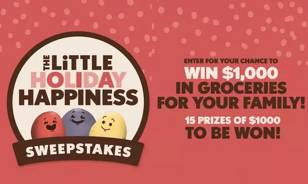 Little Holiday Happiness Sweepstakes: Win $1,000 Grocery Store Gift Card! (30 Winners)