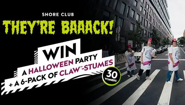 White Claw Fall Party Pack Sweepstakes – Win a Halloween Party + CLAWTM-stumes! (30 Winners)