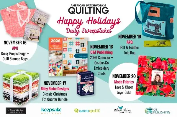 All People Quilt Happy Holidays Daily Prize Sweepstakes – Win Daily Quilting Gifts!