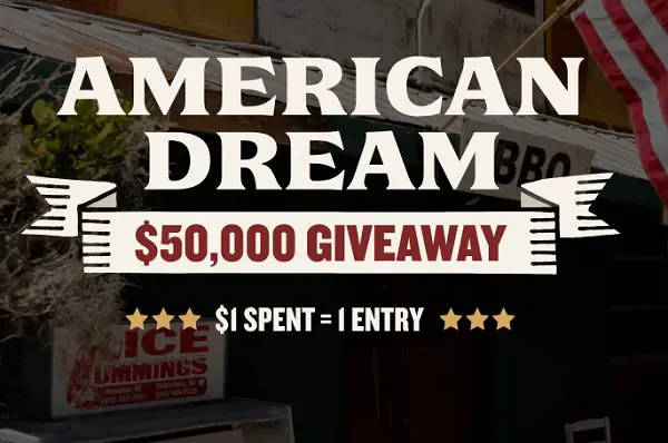 American Dream Giveaway – Win $50,000 Cash or Weekly $500 Prizes