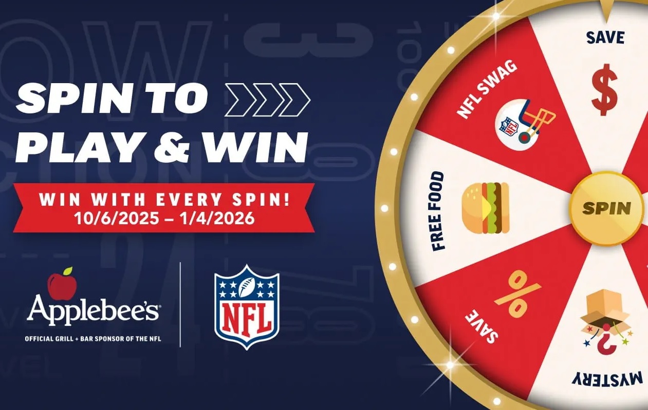Applebee’s NFL Digital Game Giveaway – Win Free Food, NFL Merch & More!