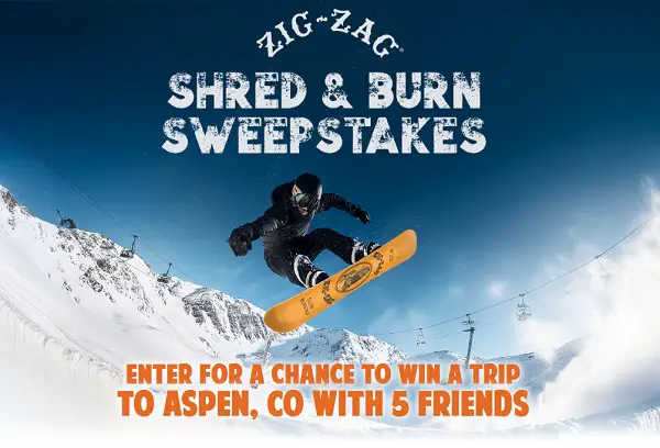 Zig Zag Shred & Burn Sweepstakes: Win a Trip for Six to Aspen, Colorado