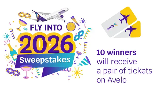 Avelo Air Fly In to 2026 Sweepstakes – Win Avelo Airlines Flight Tickets (10 Winners)