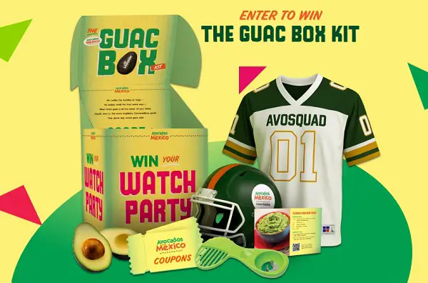Avocados From Mexico Guacbox Kit Sweepstakes – Win the Ultimate Watch Party Set! (20 Winners)