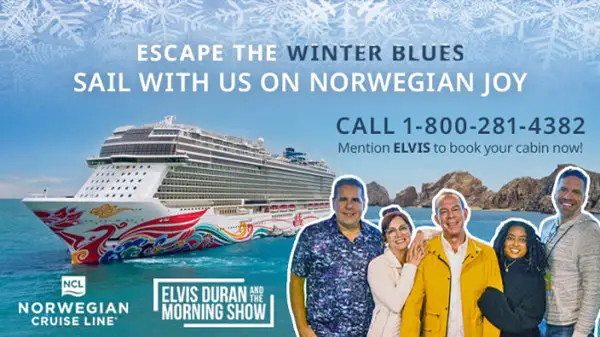 Elvis Duran Escape the Winter Blues Sweepstakes – Win a Bahamas Cruise Vacation! (5 Winners)