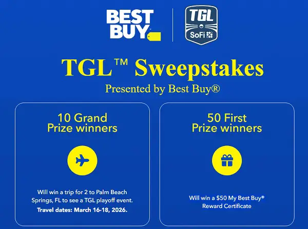 Best Buy TGL Sweepstakes – Win a Trip for Two to Florida