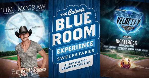 Culver’s Blue Room Experience Sweepstakes: Win Free Concert Tickets! (100 Winners)