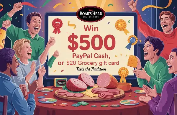 Boar’s Head Rewards Sweepstakes: Score Instant Grocery Gift Cards & $500 PayPal Cash!