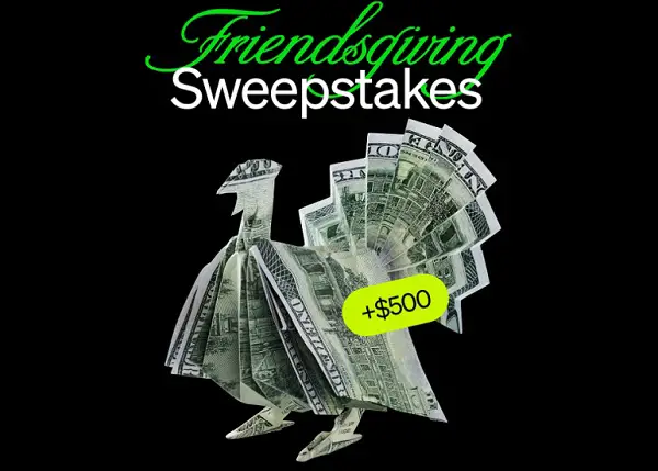 Cash App Friendsgiving Sweepstakes – Win $500 Cash! (800 Winners)