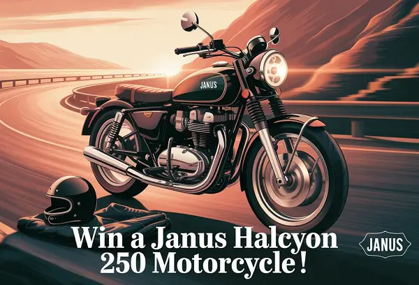 Cayman Jack American Adventure Sweepstakes – Win a Janus Halcyon 250 Motorcycle! (2 Winners)