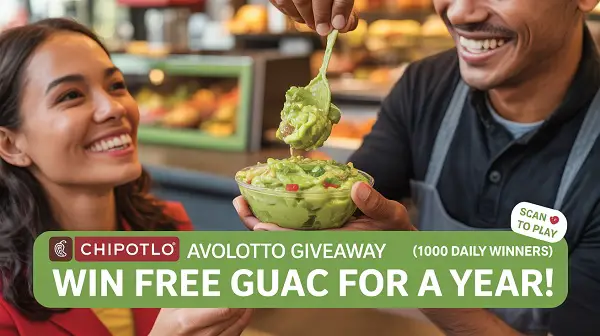 Chipotle’s AvoLotto Instant Win Game – Win Free Guac for a Year! (1000 Daily Winners)