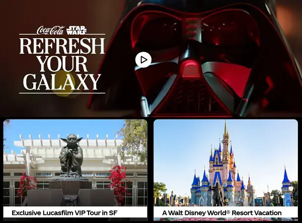 Coca-Cola Galaxy Sweepstakes – Win VIP Lucasfilm Tour, Disney Trips, Star Wars Prizes & More