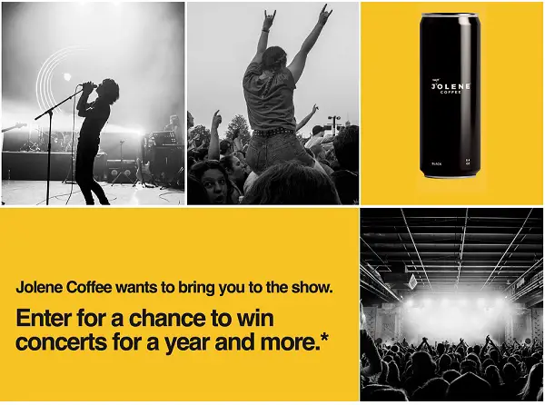Jolene Coffee “Concerts for a Year” Sweepstakes: Win $3,000 in Tickets + Monthly Concert Cash!