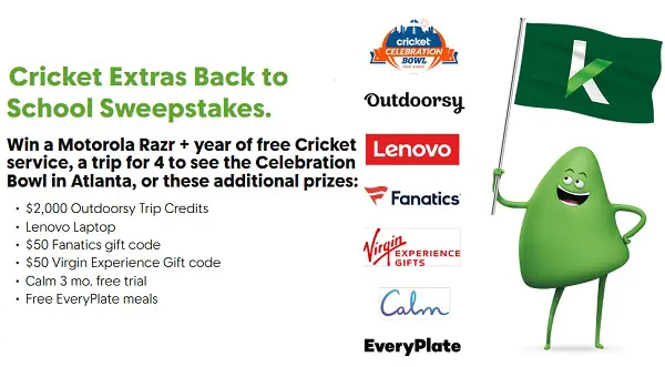 Cricket Wireless Back to School Extras Giveaway – Win a Motorola Razr, Trips & More!