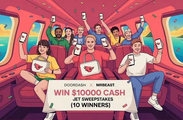 Win $10,000 in the DoorDash x MrBeast Jet Sweepstakes! (10 Winners)
