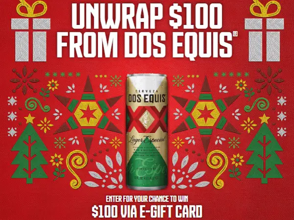 DOS EQUIS Holiday Gifts Giveaway: Win a $100 e-Gift Card! (62 Winners)
