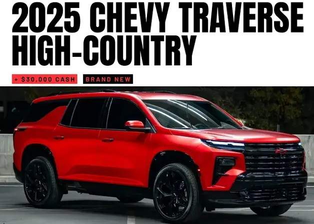 ENRFORCE Chevrolet Car Giveaway — Win a 2025 Chevy Traverse + $30,000 Cash