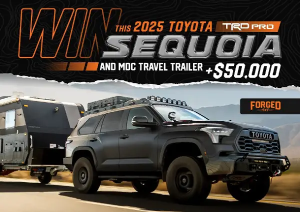 Win a 2025 Toyota Sequoia TRD Pro Hybrid, Trailer & $50K
