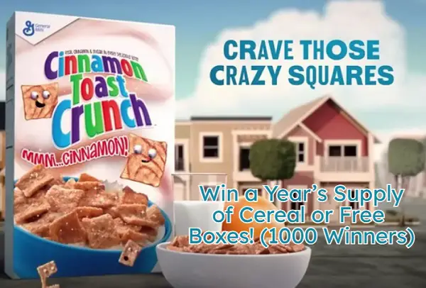 Cinnamon Toast Crunch Last Piece Sweepstakes – Win a Year’s Supply of Cereal or Free Boxes! (1000 Winners)