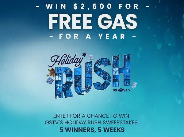GSTV Holiday Rush Sweepstakes – Win $2,500 in Free Gas for a Year