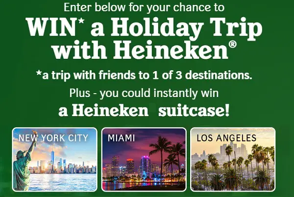 Heineken Holiday Giveaway – Win a Trip to NYC, Miami, or LA!