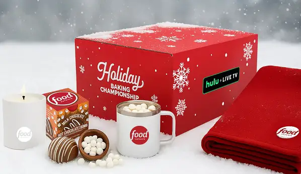 Hulu + Live TV x Food Network Holiday Sweepstakes – Win a Cozy Gift Box (25 Winners)