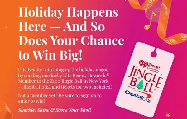 iHeart Radio Ultra Beauty Jingle Ball Sweepstakes – Win a Trip to New York City!