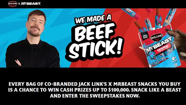 Jack Link’s x MrBeast Giveaway – Win Cash Prizes Up to $100,000
