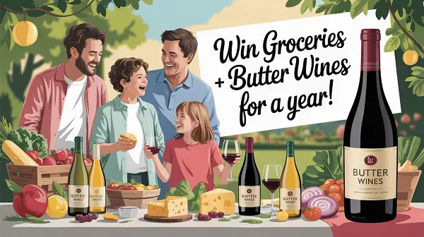 Win Groceries + Butter Wines for a Year! (3 Winners)