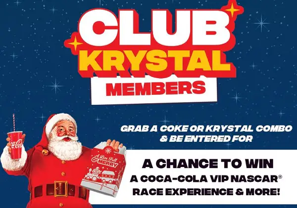 Krystal Holiday Stock Car Sweepstakes – Win a 2026 NASCAR Race Weekend Experience!