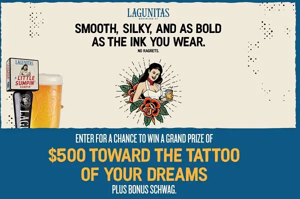 Lagunitas Little Sumpin’ Tattoo Sesh Sweepstakes: Win Gift Cards & Tattoo Kits (500+ Winners)