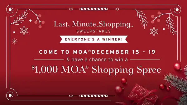 2025 Mall of America Last Minute Shopping Sweepstakes: Win $1000 Gift Card Daily or Instant Win Prizes!