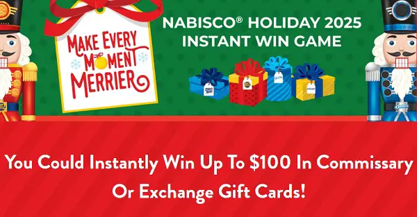 NABISCO Holiday 2025 Instant Win Game – Win Commissary & Exchange Gift Cards! (64 Winners)