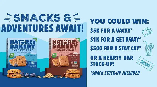 Nature’s Bakery Summer Adventure Sweepstakes - Win $5,000 for Your Dream Vacation!