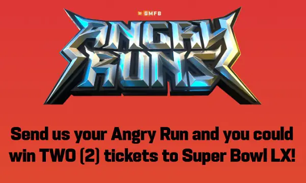NFL Angry Run Giveaway – Win Super Bowl LX Tickets