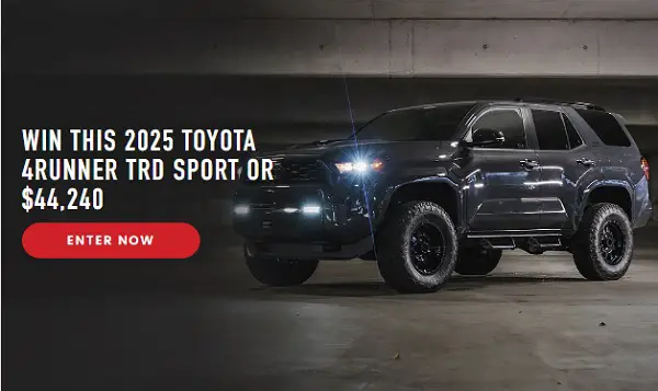 One Country Toyota Car Giveaway – Win The 2025 4Runner TRD Sport or $44,200 Cash