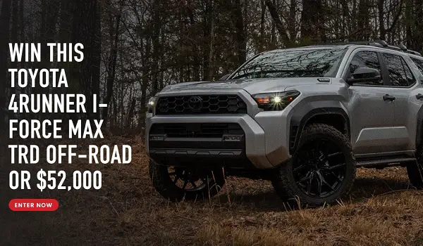 One Country Toyota Car Giveaway – Win 2025 Toyota 4Runner or $52,000 Cash!