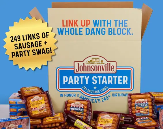 Johnsonville 249 Party Starter Contest: Win the Ultimate Sausage-Fueled Celebration Kit! (249 Winners)