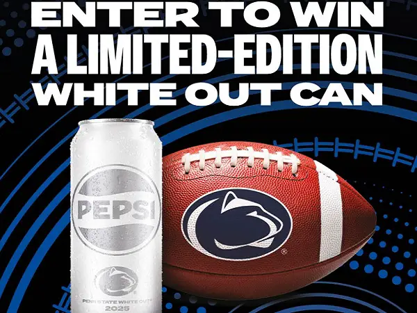 2025 Pepsi Penn State White Out Sweepstakes – Win Exclusive Collectible Cans! (1000 Winners)