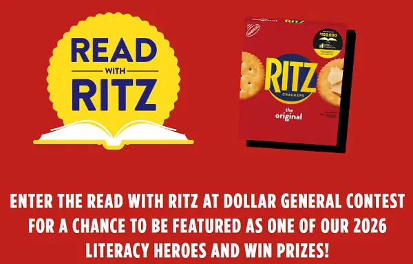 Read with RITZ at Dollar General Contest – Win Gift Cards & Be a Literacy Hero