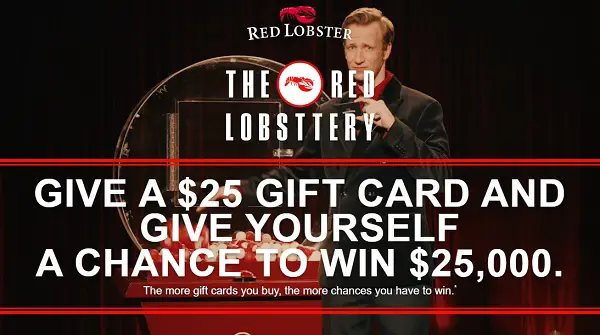 Red Lobsttery Sweepstakes – Win $25,000 Cash