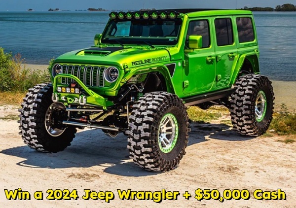 Redline Society Jeep Giveaway 2025: Win a 2024 Jeep Wrangler + $50,000 Cash!