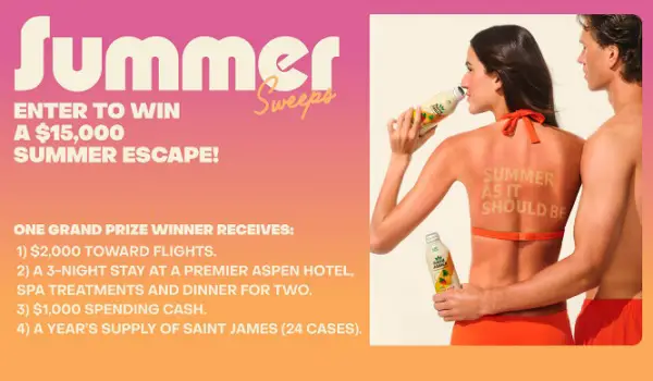 Saint James “Summer As It Should Be” Sweepstakes: Win a $15,000 Luxury Getaway to Aspen!