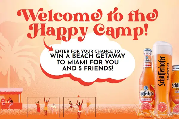 Schöfferhofer Happy Camp Sweepstakes: Win a Beach Getaway to Miami for 6!