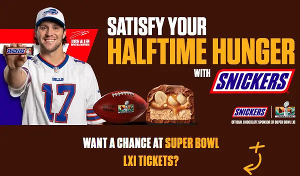 SNICKERS x NFL Halftime Sweepstakes – Win a $5,325 Super Bowl LXI Trip for Two
