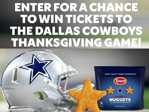 Tyson Thanksgiving Sweepstakes: Win Cowboys Game Tickets & Exclusive Tailgate Access!