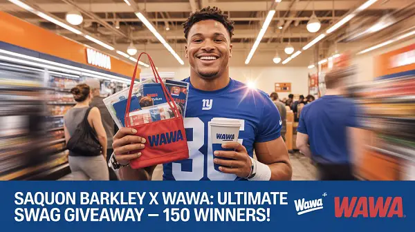 Saquon Barkley x Wawa Ultimate Swag Giveaway – Win Exclusive Fan Gear! (150 Winners)