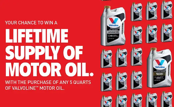 Valvoline & AutoZone Sweepstakes 2025 – Win Free Motor Oil for Life