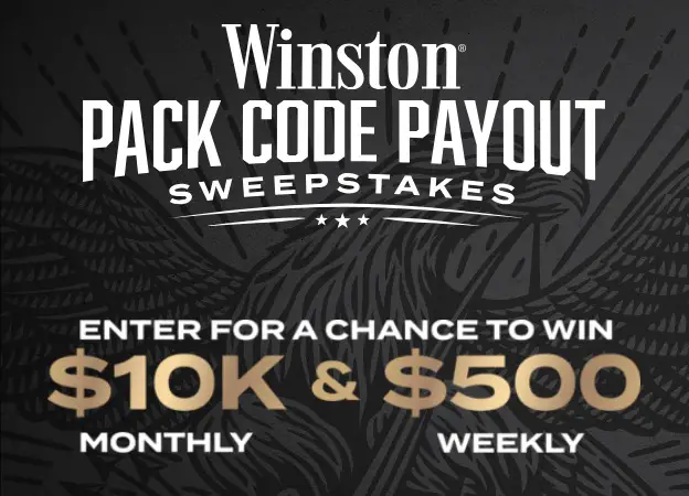 Winston Pack Code Payout Sweepstakes – Win $10,000 Cash Monthly or $500 Weekly!